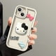 thumbnail image 3 of Funda de TPU suave 3D Liquid Matte Bowknot Hello Kitty para iPhone 15 14 13 12 11 Pro Max XR XS X 7 8 Plus SE2 Candy Painting Cover, 3 of 5