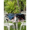 thumbnail image 2 of Outdoor Tablecloth with Umbrella Hole and Zipper, Black Christmas Round Table Cloth 60 Inch Waterproof Tablecloth, Snowflake Xmas Tree Ball Elk Winter Picnic Table Cover for Patio Camping, 2 of 7