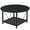 Black, variant on Dextrus Round Coffee Table with Storage, Rustic Living Room Tables with Sturdy Metal Legs, Marble White and Gold