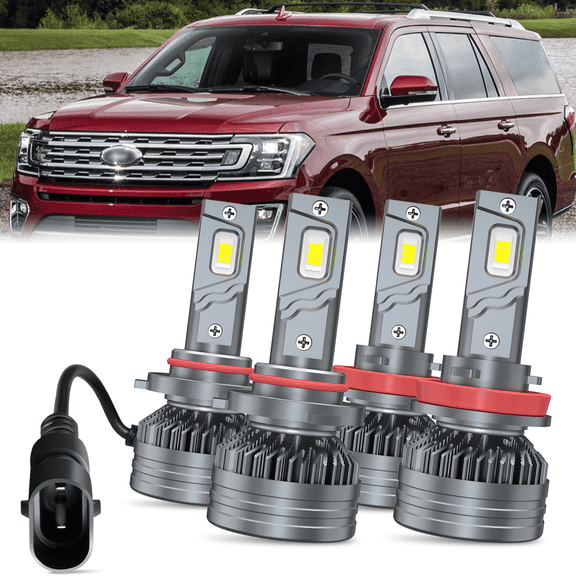 For Ford Expedition 2015 2016 2017 2018 2019 2020 2021 LED Headlight Bulbs 9005 H11 High&Low Beam 4pcs