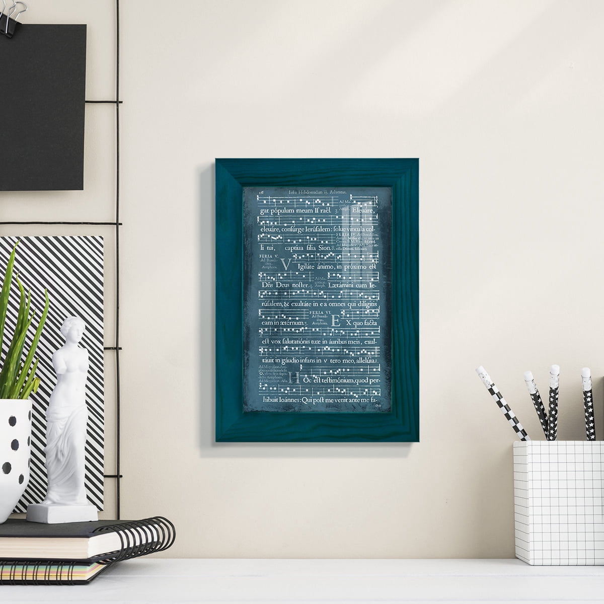 Graphic Songbook I -Framed Print w/glass-Ocean Blue