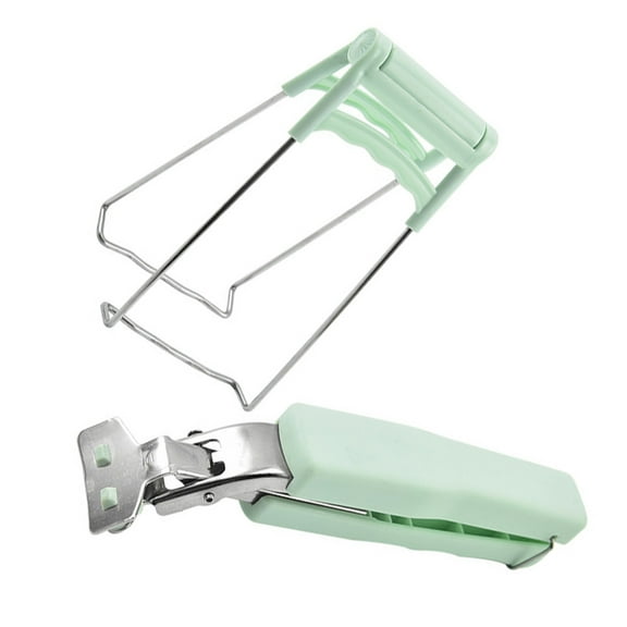 GOOHOCHY  Anti-scald Tray Clip Hot Plate Bowl Gripper Small Light Green