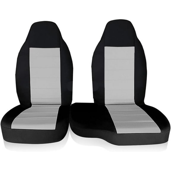 Driver & Passenger Black & Gray Seat Cover Replacement for 2004-2012 Ford Ranger 60/40 High Back Bench
