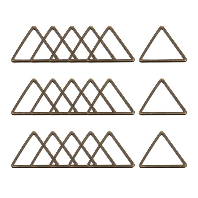 Triángulo Arete Cuenta Aro, Triángulo Hueco Marco Dije 17mm/0.67 Bronce Geométrico Enlace Anillo para Joyería Fabricación, Paquete de 50