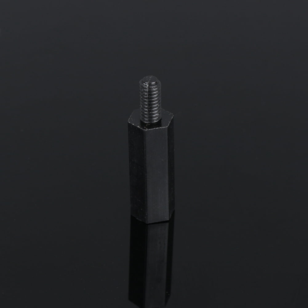 180Pcs Black Nylon M3 Hex Column Male-Female Standoff Spacers Screw Nut Kit Box 