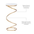 thumbnail image 3 of Nevin Modern Round Spiral Base Drink Table, Gold with White Marble Top, 3 of 11