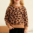 thumbnail image 2 of Bobifish Little Girls Beige & Black Crew Neck Sweater Leopard Print Pattern Long Sleeve Sweater Knitted Fashionable Casual Children’S Pullover Sweater, 2 of 4