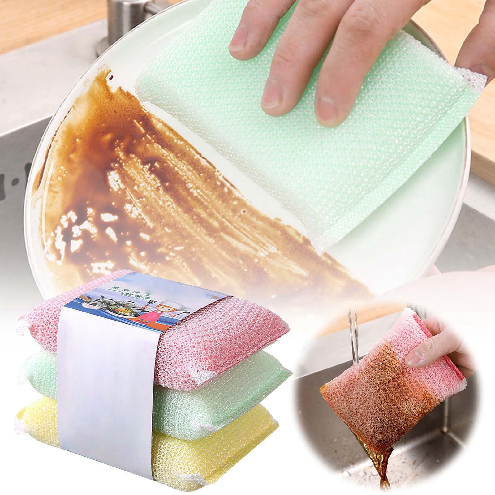 Product Cleaning Brush 2 3 PCS Purpose Sponges Non Scratch Microfiber Sponges Reusable Dish Sponge For Washing And Cleaning Dishes 3PCS