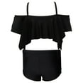 thumbnail image 5 of OGLCCG Girls Swimsuit Swimwear Two Piece Ruffled High Waist Bathing Suit Adjustable Straps Summer Beach Bikini Sets for Teens Girls 3-14 Years, 5 of 6