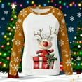 thumbnail image 6 of DailyTrove Womens Winter Christmas Reindeer Sweater - Long Sleeve Red Accent, Festive Casual Wear,Orange,XXL, 6 of 6