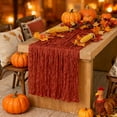 thumbnail image 4 of Thanksgiving Fall Table Runner - Bohemian Style Cheesecloth Table Runner for Thanksgiving Decorations Party Bridal Shower Wedding Decorations, 4 of 6