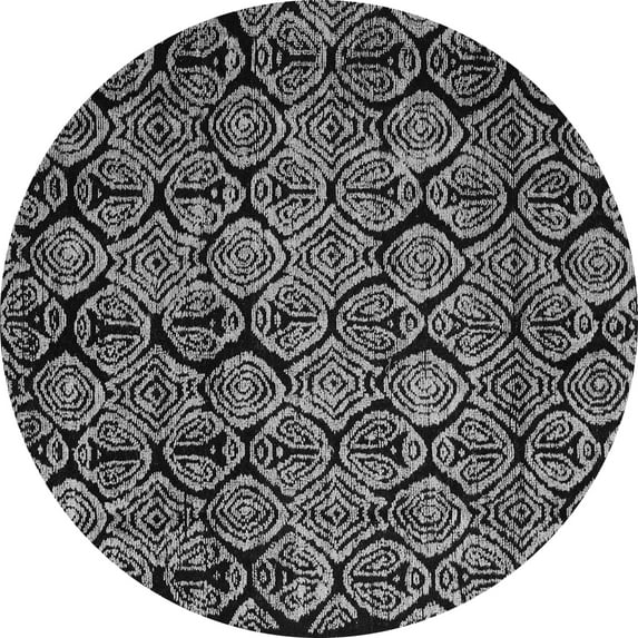 Ahgly Company Indoor Round Abstract Gray Modern Area Rugs, 5' Round