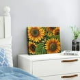 thumbnail image 3 of YILUYINQING Sunflowers Green Leaves Butterfly Canvas Prints Wall Art Decor - Home, Living Room, Bedroom, Office, More - Ready To Hang 20x16in, 3 of 6