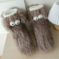 thumbnail image 7 of Wuxian Socks For Women Thick Fuzzy Thermal Slipper Socks Cute Puppy Animal Pattern Booties Soft Winter Warm Stocking Comfy Dailywear,Grey,One Size, 7 of 7