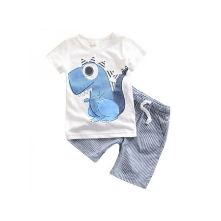

2pcs Toddler Baby Kids Boys Summer T-shirt Tops+Shorts Pants Outfits
