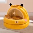 thumbnail image 1 of Cama para Gatos, Cueva, Nido para Gatos, Suelo Antideslizante Acogedor con Cojín Extraíble, Escondite, Perrera, Tienda de Campaña para Gatos Semicerra S, 1 of 8