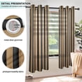 thumbnail image 5 of Brown Stripes Breathable Sheer Curtains 63x52in Soft Light Filtering, UV Protection and Thermal Insulation, 5 of 7