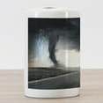 thumbnail image 3 of Nature Ceramic Toothbrush Holder, Black Tornado Funnel Gas and Thunder Rolling on the Road Fume Disaster Monochrome Print, Decorative Versatile Countertop for Bathroom, 4.5" X 2.7", Grey, by Ambesonne, 3 of 4