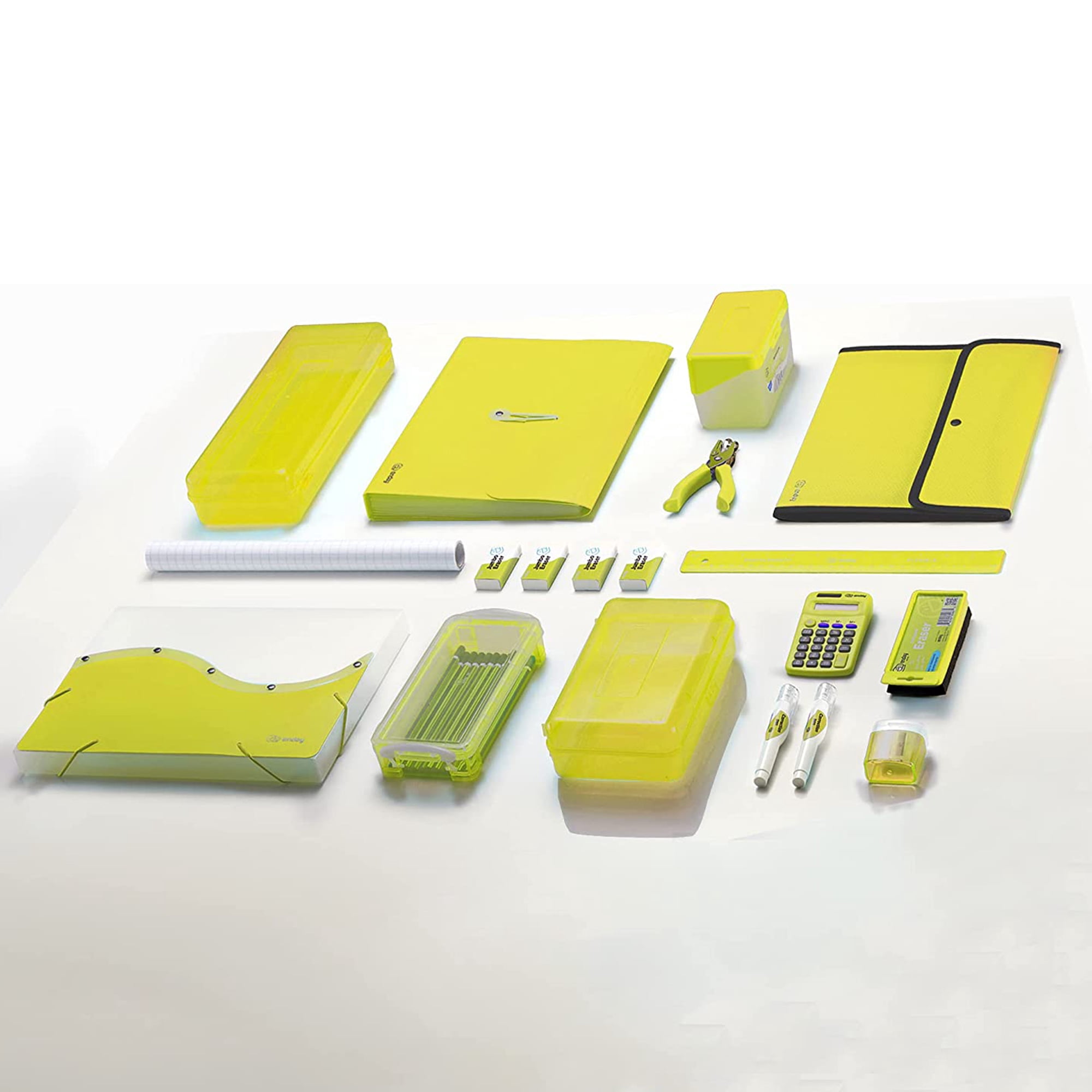 Enday 1.5 Inch Binder 3 Ring Binders with Pockets for Home, Office, School Supplies Organization, Green 6 Pc