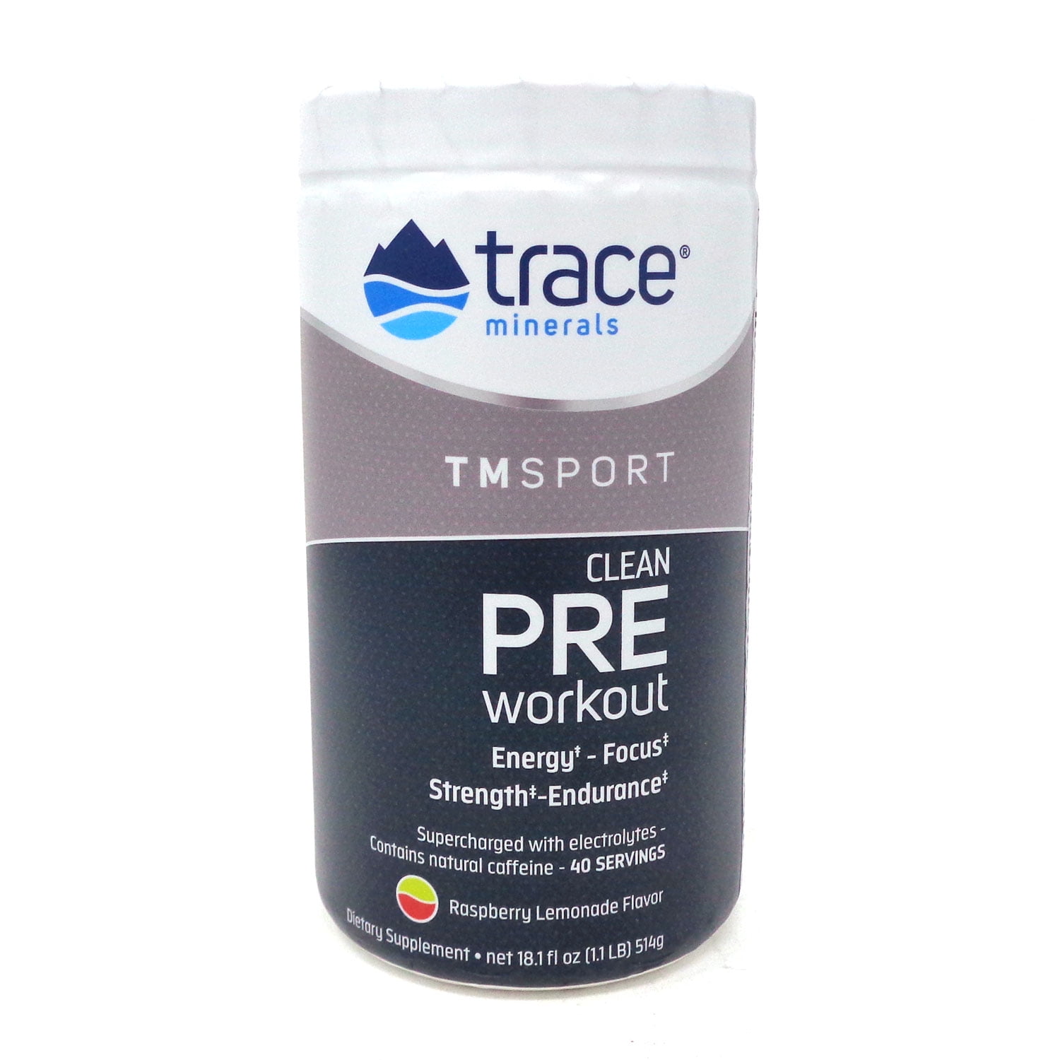Trace Minerals Clean Pre Workout Raspberry Lemonade 18 1 Oz Pwdr Walmart Com