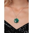 thumbnail image 3 of Gem Stone King 925 Sterling Silver Lucky Clover Green Pendant Necklace for Women with 18 inch Chain Made with Crystals, 3 of 5