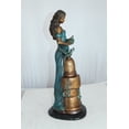 thumbnail image 6 of Nifao Girl with a Bird Bronze Statue – Home Office Decor Sculpture, 7"L x 7"W x 18"H, 6 of 11