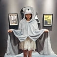 thumbnail image 2 of Cartoon Cute Cape Blanket Flannel Lazy Shawl Cape Student Hooded Home Office Nap Blanket winter Bed Blanket Coral Velvet Warm (unicorn,100x160cm), 2 of 7