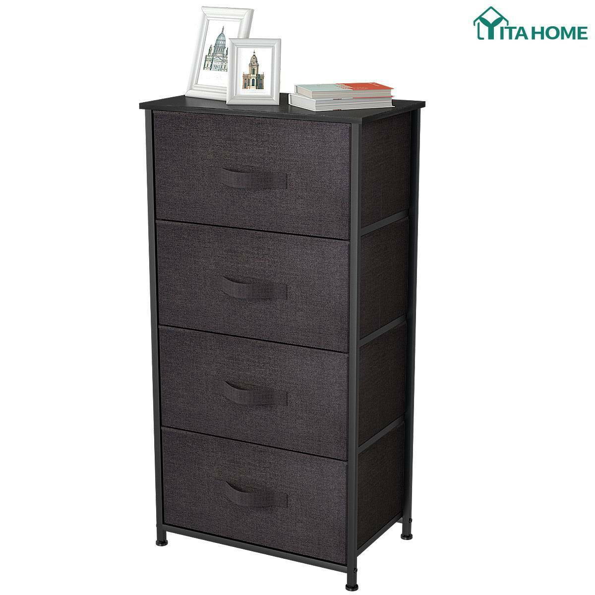 YITAHOME 4 Drawers Dresser Chest Fabric Shelf Organizer Bedroom Bedside