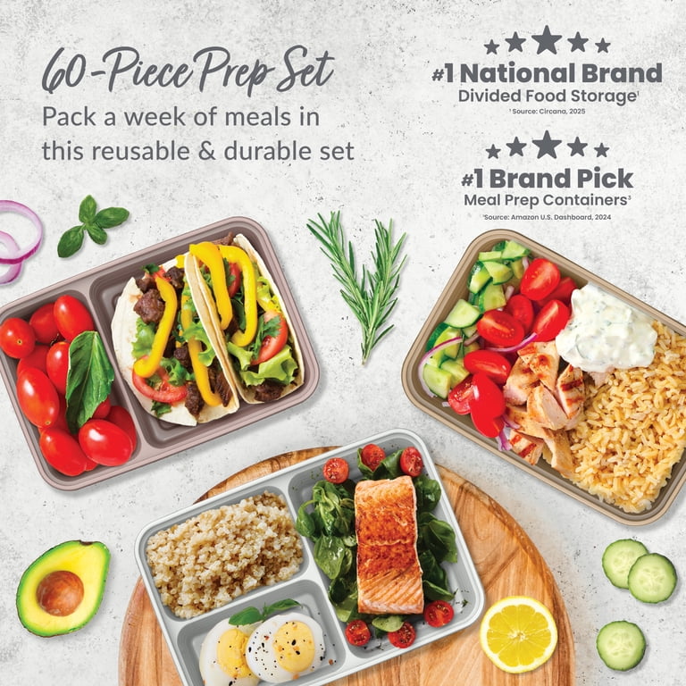 Bentgo Prep 60-Piece Meal Prep Box Gleam Metallics Collection (BGPRPAK3-M)