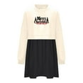 thumbnail image 4 of Pisexur Robes de Noël pour Femmes Mode Imprimé Noël Robes de Vacances Décontractées Col Rond Manches Longues Robe Fluide à Étages Mini Robe de Fête, 4 of 4