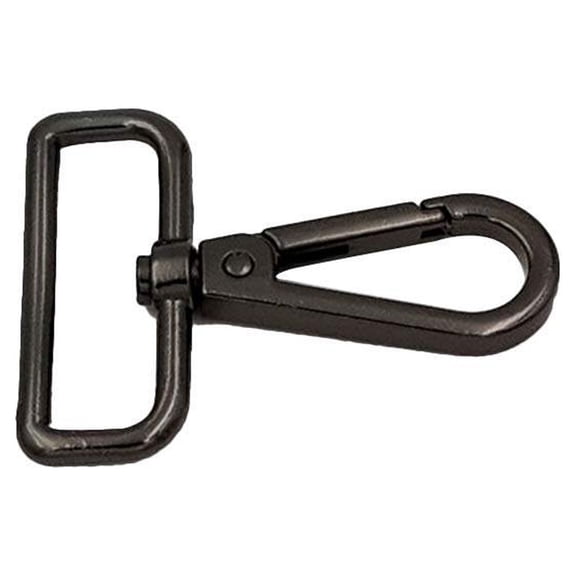 EXHUMKY 10Pcs Key Chain Hooks with Swivel D Ring Solid Metal Key Holder Smooth Snap Black Color