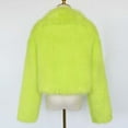 thumbnail image 6 of Women's Faux Fur Jacket Short Cropped Fluffy Coat Winter Warm Plush Outerwear Long Sleeve Fashion Party Streetwear, 6 of 6