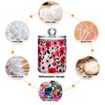 thumbnail image 6 of Yayeee 2 Pack Qtip Holder Bathroom Cotton Swab Canister with Lid Clear Dispenser Set, Pink and Red Flowers, 6 of 6
