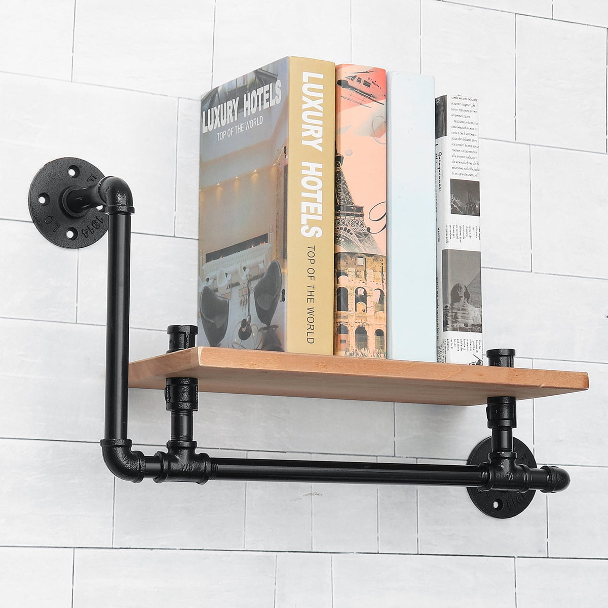 Rustic Pipe Shelving Unit Vintage Industrial Pipe Wall Shelf Wood