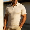 thumbnail image 2 of Fewfanhot Men's Big and Tall Solid Knit P0L0 Shirt, Collared Zipper Short Sleeve Business Casual Pullover Top, S-3XL, 2 of 6