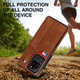 thumbnail image 5 of Design for Samsung Galaxy S20 Ultra 5G Phone Case with Screen Protector Adjustable Wrist Strap Kickstand Credit Card Slot Slim Shockproof Hybrid Rugged Protective Cover for Men 6.9 inch Brown, 5 of 14
