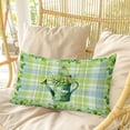 thumbnail image 4 of St. Patrick's Day Pillow Covers, Linen Long Throw Pillow Case, Green Shamrock Watering Can Leaf Plaid Holiday Pillow Protector Decorative Cushion Cover for Living Room/Bedroom 20" x 36", 4 of 8