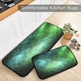 thumbnail image 5 of Space Galaxy Green Anti Fatigue Mats for Kitchen Floor, Set of 2 Non Skid Washable Waterproof Anti Kitchen Floor Mats for Kitchen Office Laundry Room Bathroom (19"x27"+19"x47"), 5 of 7