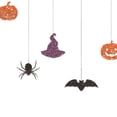 thumbnail image 5 of Banner de Halloween Decoraciones de Halloween Calabaza Fantasma Murciélago Araña Sombrero Spooky Photo Props Banner colgante Garland para Wall Mantle, 5 of 5