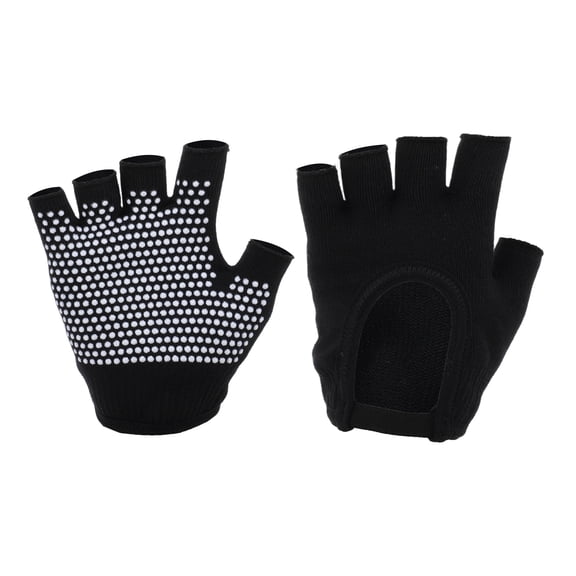 Unique Bargains Yoga Gloves Fingerless Pilates Gloves One Size Black