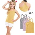 thumbnail image 2 of ZACPNCV Girls Undershirts 3 Pack Toddler Camisole Cotton Adjustable Straps Sleeveless Cami Dance Tank Tops for Girls Multicolor 6-7 Years, 2 of 9