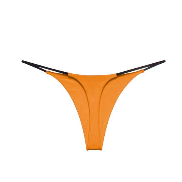 Bikini de cintura baja con doble tirante y sin costuras, ropa interior sexy de mujer con forma de T