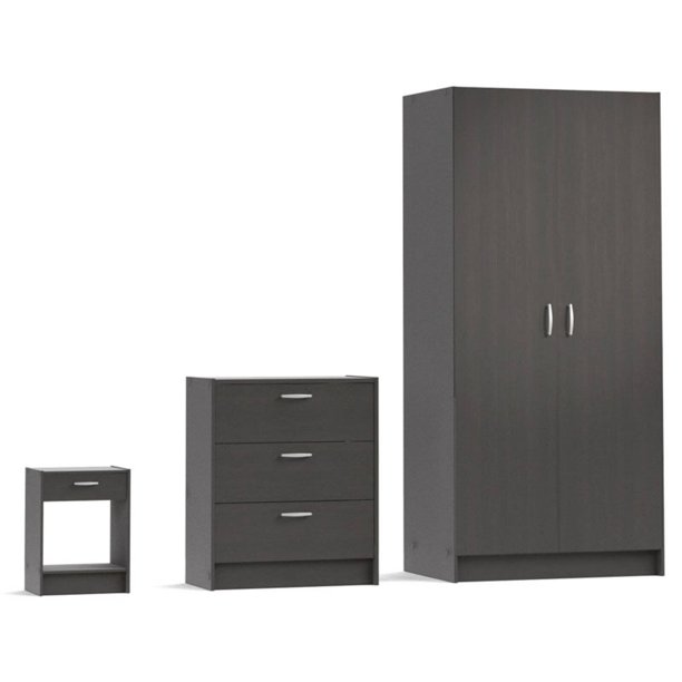 Tvilum Escape 1 Drawer Nightstand, 3 Drawer Chest, 2 Door Wardrobe