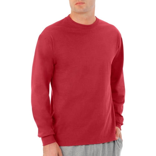 Fruit of the Loom Men's Long Sleeve Crew T Shirt With Rib Cuffs