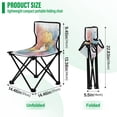 thumbnail image 3 of 600D Oxford Camping Chair Portable Foldable Chair Supports 220 lbs for Picnic, Fishing, Backpacking Cat and Colorful Clouds, 3 of 8