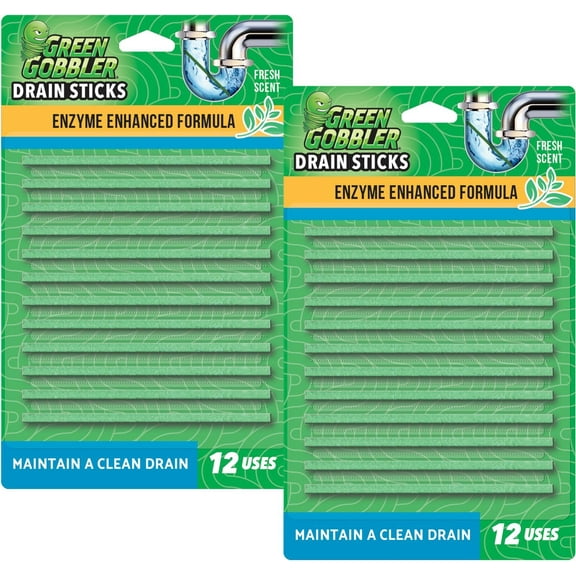 Drain Cleaner & Deodorizer FRESH SCENT Sticks for Toilet Tanks, Sinks, Bathtub Drains, Washing Machine Drains and Garbage Disposals - 24 Pieces