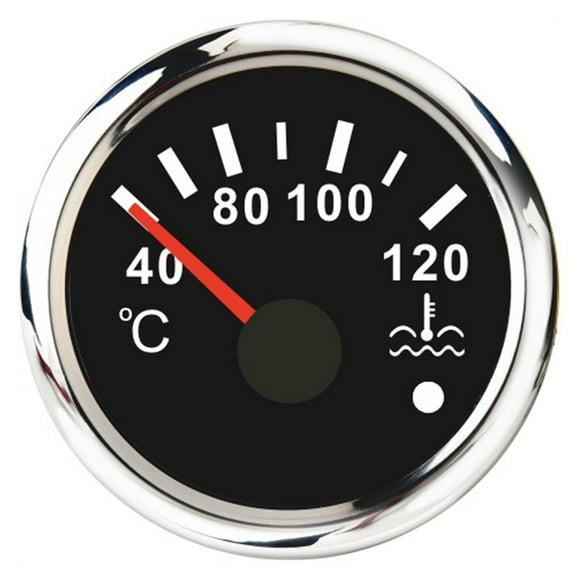 2" 52mm Car Truck Boat Water Temp Gauge Temperature Sensor 40-120 Moto Meter Vehicle Indicator For Auto With Red BackLight ,Easy to Calibrate