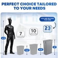 thumbnail image 2 of Plastic Prince 23 Gallon Slim Trash Can Kitchen, Commercial Tall Trash Bin Narrow, Rectangular Slim Jim Skinny Garbage Can for Home Garage Cabinet Restaurant, Gray, 2 of 9