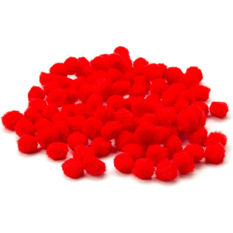 0.5 Tinsel Pom Poms 20pk - Red –