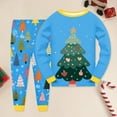 thumbnail image 2 of NIEWTR Girls Boys Kids Pajamas Set Button Clothes Long Sleeve Loungewear Sleepwear PJS Xmas Set (2-3 Years,Sky Blue), 2 of 6